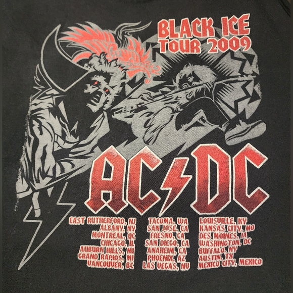 AC/DC Concert Band Tee Shirt 2009 Black Ice World Tour XL - Picture 4 of 5